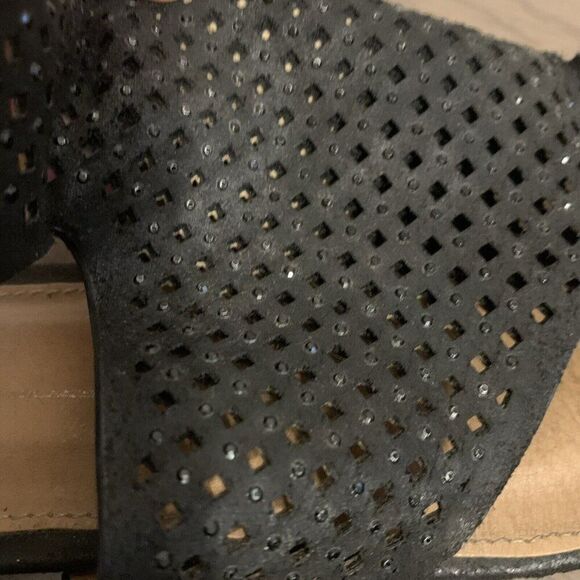 Report Black Mesh Low Wedge Heel Sandals Mackie 9 - Picture 6 of 6